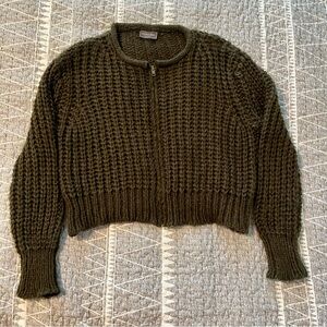 Wooden Ships Tara Zip Bomber Cardigan Chunky Knit S/M